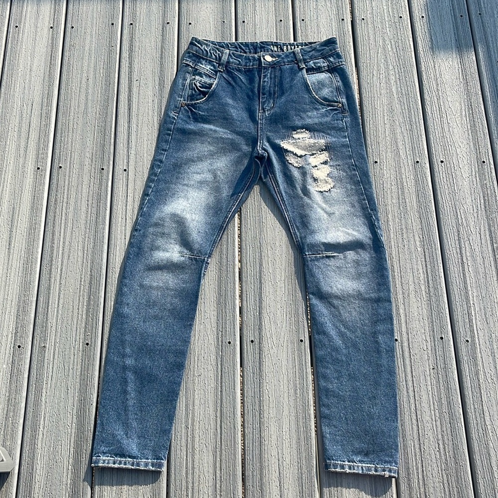 Cotton On - The boyfriend distressed blue jeans - size 2